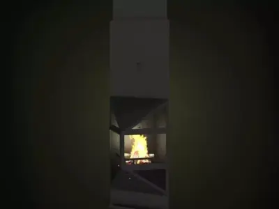 Black Modern Fireplace 3D model
