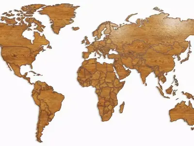 World map 3D model