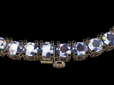 Diamond Tennis Necklace 3mm70 3D print model