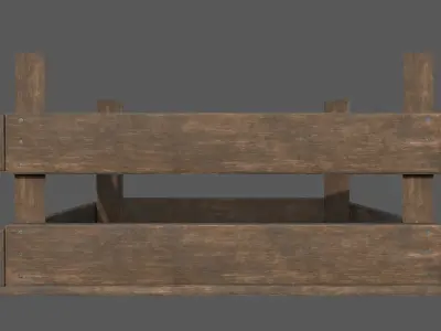 Wooden case PBR 3d model and texture Free low-poly 3D model