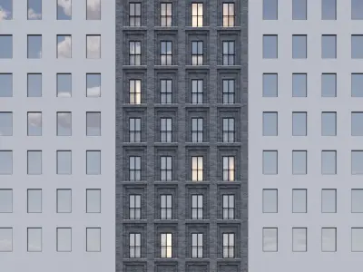 Modern building fasade 6 3D model