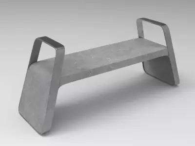 Futh Bench Low-poly 3D model