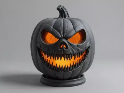 Jack-O-Lantern Pumpkin 3D Model Haunted Halloween Printable 3D print model