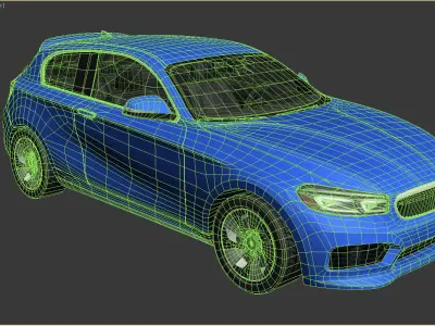 Generic 3-door Sport car Low-poly 3D model