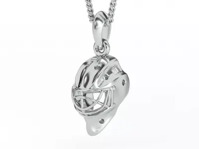 hockey mask silver pendant 3D print model