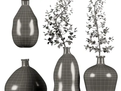Crate and barrel Amber Glass Vases 3D model