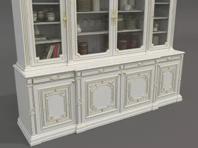 Classic Display Cabinet and Decoration 14 3D model