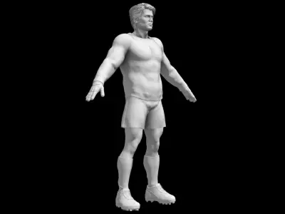 Caucasian Football Soccer GoalKeeper 3D model