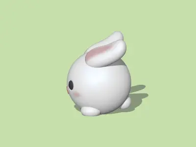 Cute Round Rabbit  3D print model