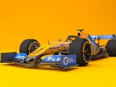 McLaren MCL 34 3D MODEL F1 2019 Low-poly 3D model