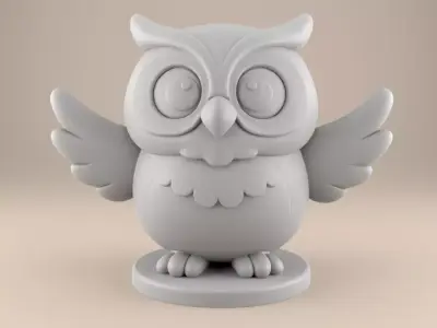 Cute Cartoon Owl STL File Easy 3D Print Model 3D print model