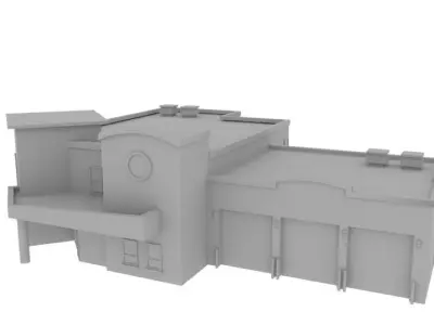 Fire Station Low-poly 3D model