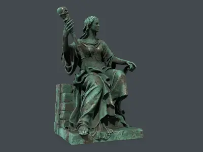 woman Statue Low-poly 3D model