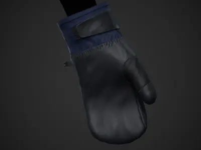 Blue And Black Snowboard Gloves  Low-poly 3D model