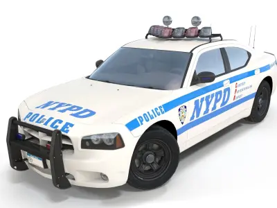 Dodge Charger Police Car Low-poly 3D model