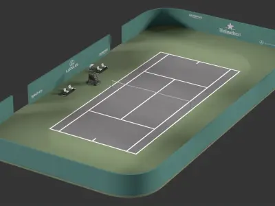 Tennis Court  Low poly Low-poly 3D model