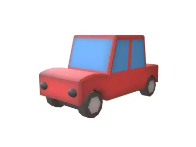 Cartoon Car v1 002 Low-poly 3D model