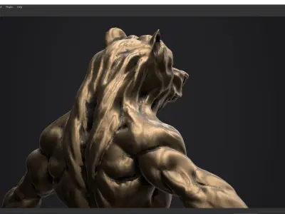 bear man low poly PBR Low-poly 3D model