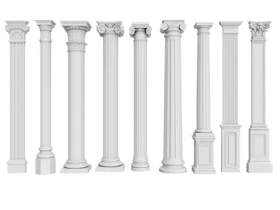 Classical Columns pillar decorate Low-poly 3D model purchase