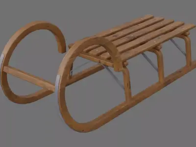 Sled 2A Low-poly 3D model