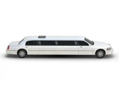 Generic Limousine White 3D model