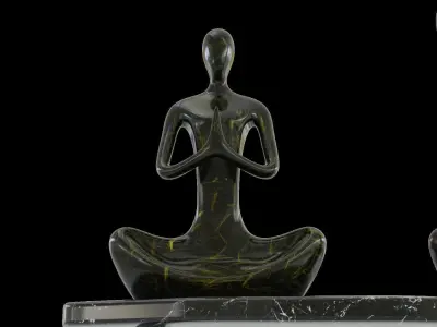 Yoga Statue Low-poly 3D model