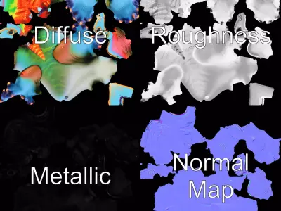 Rainbow Lizard Character model pack Low-poly 3D model