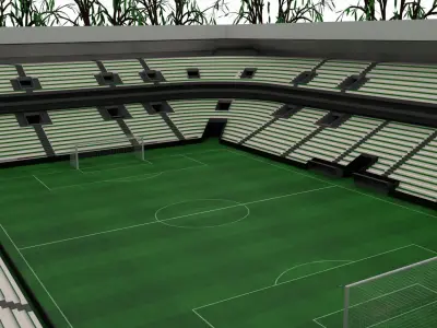 Football Stadium Low-poly 3D model 16