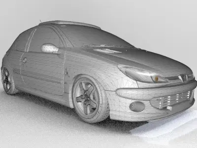 Peugeot 206 GTI 2009 interior 3D model