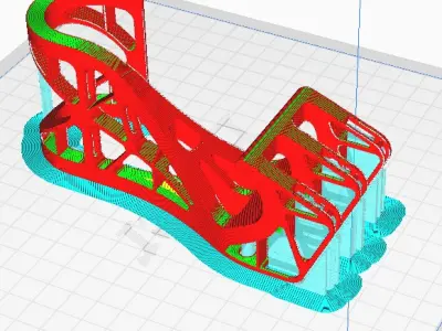 crochet double pivotant hook fasteners 3D print model
