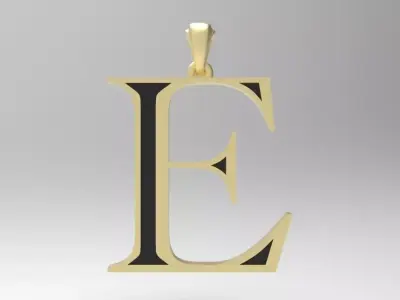 Alphabet Latin E 3D print model