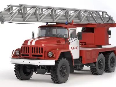 ZiL 131 AL-30 fire truck 1988 3D model