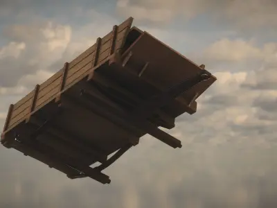 Western Wagon Low-poly 3D model