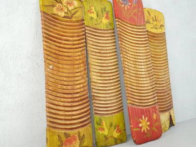 Vintage Painted Chinese Washboards 3D model