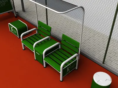 Tennis court stadium arena pack 3D model
