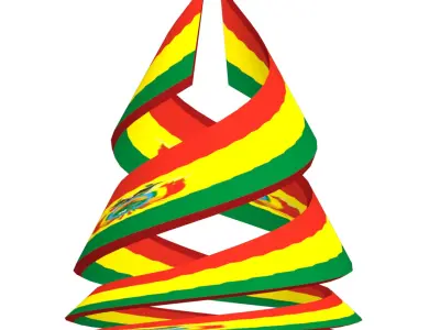 Bolivia flag Double Helical Structure 3D model