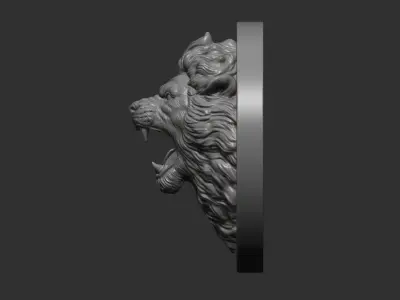 Lion with an open mouth 3D print model