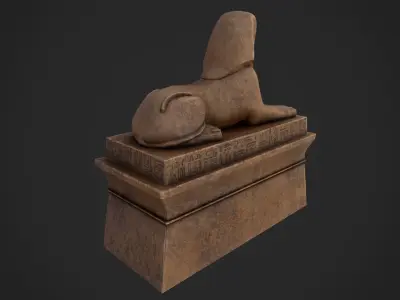 Sphinx egyptian statue Low-poly 3D model