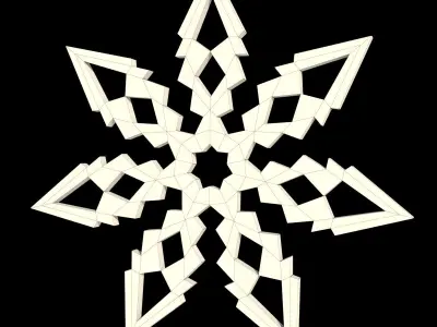 Snowflakes four Low-poly 3D model