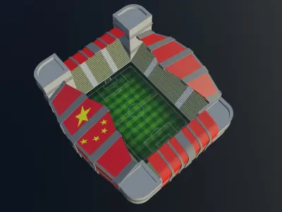 Football Stadium - China Low-poly 3D model