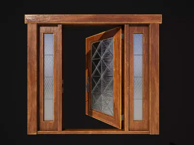 Hinged door 02 3D model