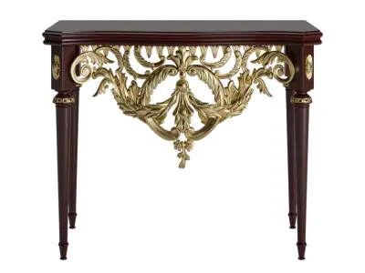 Ornate Wooden Console Table 3D model