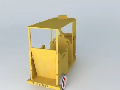 wooden thailand taxi Free 3D model