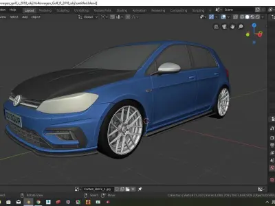 VW Golf 7R Tuned 2018 3D model