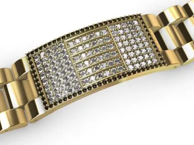 DIAMOND BAND BRACELET MEN 3D print model 3D print model