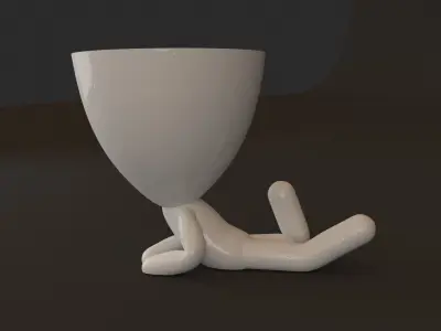 Robert plant pot style lying down 3D printable model  3D print model