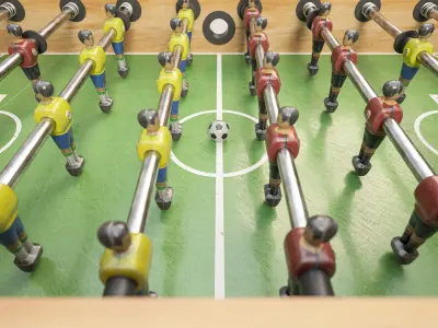 Vintage Foosball Table 3D model
