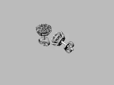 Diamond Earrings 3 3D print model