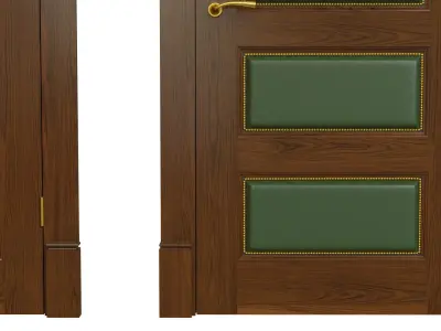 Classic wooden door 02 3D model