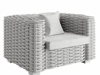 Attitude arm chair island 01 Low-poly 3D model